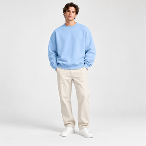 Sweat-shirt brodé pour homme, vêtement d'extérieur tricoté, style workwear, avec fermeture éclair latérale et ourlet fendu, grandes tailles, en petite série, fournisseur - Product Image 6
