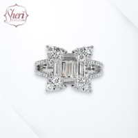 [Sheri Jewels] Anillo Elegante para Mujer, con Diamante Natural Baguette de 1.16ct, Color F-G, Claridad SI1-2, Oro Blanco Sólido de 18K, Certificado, a la Moda