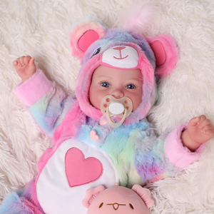 Poupée réaliste en tissu doux de 17 pouces Babeside Lyle, poupée bébé réaliste avec accessoires en peluche arc-en-ciel - Product Image 2