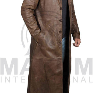 Customized Color Leather <b>Long</b> <b>Coats</b> For <b>Men</b> Oem Service <b>Long</b> <b>Men</b> Clothing Down Collar <b>Coat</b> Breathable For Winter Leather <b>Coat</b> - Product Image 6