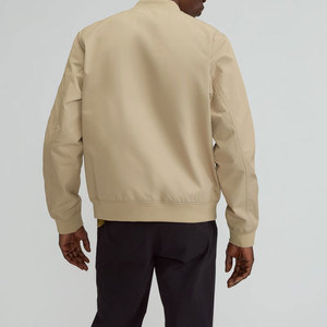 Blouson bomber en polaire bleu marine pour homme, 100% polyester, imprimé lumineux, résistant au vent et à l'eau, fermeture éclair, col montant, coupe classique - Product Image 3