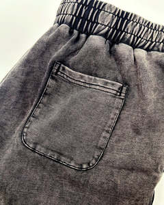 Vintage Acid Wash Distressed 360gsm Heavy Weight Straight-leg Cut for <b>Stacking</b> Over Footwear Fleece Cotton Sweatpants - Product Image 6