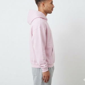 High Quality <b>Men's</b> <b>Pink</b> Hooded <b>Sweatshirt</b> Custom Logo Printed Oversized Casual Fleece Autumn Street Wear Heavyweight Sweater - Product Image 2