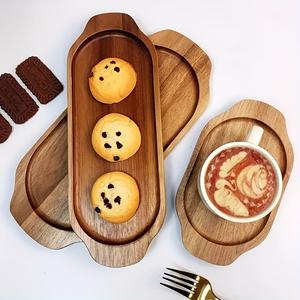 Ensemble de plateaux élégants en bois pour le rangement et le service, bords courbes lisses, design empilable, idéal pour les collations, le café, les desserts, la décoration de la maison - Product Image 3