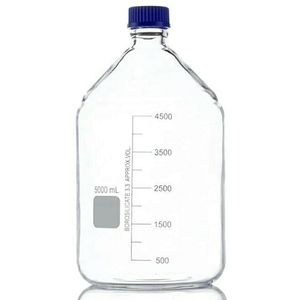Botella de Laboratorio de Vidrio Borosilicato GL45 con Tapa de Rosca de Boca Ancha para Almacenamiento de Productos Químicos y Preparación de Medios - Product Image 1