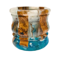 Nouveau brûleur à bakhoor en bois d'acacia et résine époxy, fait main, durable, avec couleur et logo personnalisables, pour parfum d'intérieur, cadeau du Ramadan 2027