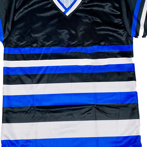 Premium Zeta Black Striped Unisex <b>Baseball</b> Jersey Women Blue White Sublimation Polyester Short Sleeve Athletic Shirt Stylish Fit - Product Image 4