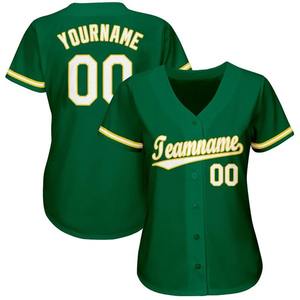 Camiseta de Béisbol Personalizada en Verde Kelly y Blanco Dorado, Transpirable, de Poliéster, con Botones, Uniforme de Equipo, Sublimada, Deportiva - Product Image 2