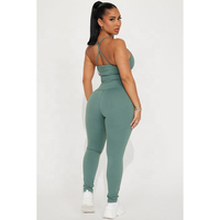 Ensemble de yoga 2 pièces personnalisé pour femme, taille haute élastique, léger, en Spandex/Polyester, effet seconde peau, grandes tailles, pour la gym