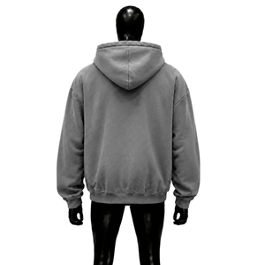 Sweat-shirt à capuche graphique Grey Angel, imprimé chérubin ailé gothique vintage, coupe oversize, streetwear unisexe, effet délavé - Product Image 2
