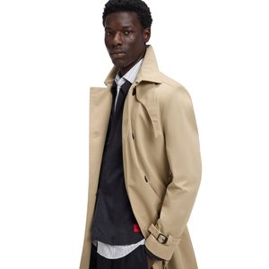 Gabardina Casual para Hombre, Impermeable, con Cierre de Botones, para Invierno, para Camping, Antiarrugas, con Cinturón - Product Image 5