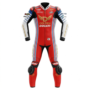 ชุดแข่งรถมอเตอร์ไซค์ Francesco Bagnaia รุ่น Ducati MotoGP หนังวัวและหนังจิงโจ้ หนา 1.3 มม. พร้อมเกราะป้องกัน CE - Product Image 1