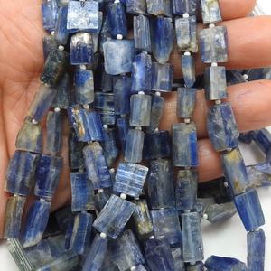 Perle de kyanite bleue, cristal naturel brut, forme rectangulaire, 16 pouces, 10-15 mm de long, environ, pour la fabrication de bijoux - Product Image 1