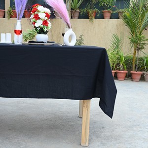 Wholesale Woven Plain Dyed Cotton <b>Rectangle</b> <b>Tablecloth</b> Washable Eco-Friendly Solid Color Minimalist Outdoor Use - Product Image 1