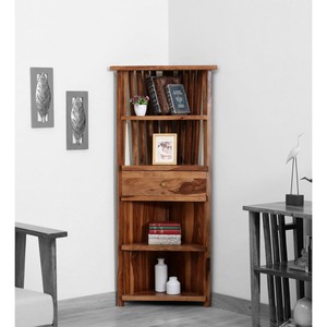 <b>Rustic</b> Sheesham Wood Corner <b>Shelf</b> - Wholesale B2B Pricing - Product Image 2