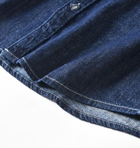 Chemise en jean pour homme, manches longues, col mandarin, 100% coton, couleur unie, boutons sur le devant, coupe classique, toutes saisons - Product Image 4