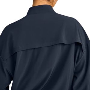 Ladies Lightweight Breathable Windbreaker <b>Jacket</b> Full Zip Loose Fit Stand Collar Running Adjustable Hem Gym Workout Outdoor - Product Image 2