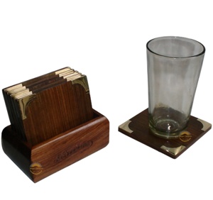 Set of 6 Wooden Drink Coasters for Coffee Mugs Tea Cups <b>Beer</b> Cans Water Glasses-Office & Home Use - Product Image 3