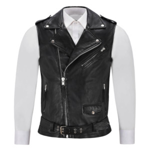 Gilet de moto sans manches en cuir véritable pour homme, en cuir Napa, pour motard, vente en gros, marque privée - Product Image 1