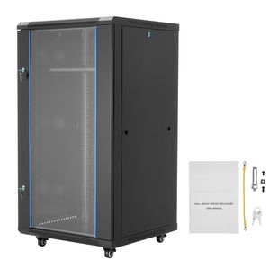 "23.6 Depth 22U Wall-Mounted Server <b>Cabinet</b> Rack Enclosure 300 Lbs Max Load <b>Lockable</b> Tempered Glass Data Center Solution" - Product Image 1
