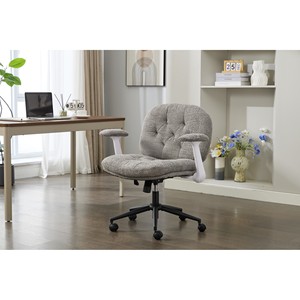 Metal Fabric Swivel Chair with Flip-up Armrests | Wholesale <b>Makeup</b> <b>Vanity</b> Chair - Product Image 1