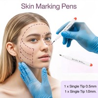 Marqueur médical effaçable à l'eau, permanent, non toxique, jetable, avec pointe de 1 mm, pour usage en hôpital, clinique et chirurgie