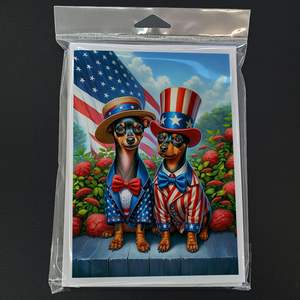 All American Miniature Pinscher Whimsical A7 Greeting Cards Pack of 8 Blank Note Cards with <b>Envelopes</b> <b>5x7</b> Size - Product Image 3