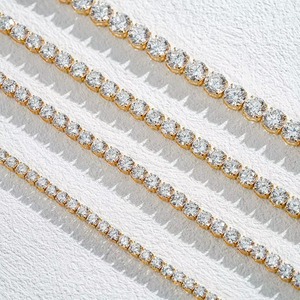 Bracelet en diamant de qualité supérieure, style luxueux, élégant bracelet à maillons carrés pour homme et femme, bijoux tendance hip-hop en provenance d'Inde - Product Image 1