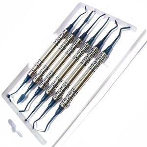 Kit de instrumentos dentales para composite, juego de 6 piezas azules - Product Image 2