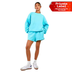Conjunto Deportivo Elástico de Alto Rendimiento para Mujer, Sudadera con Capucha y Pantalones Cortos, para Gimnasio, Actividades al Aire Libre - Product Image 1