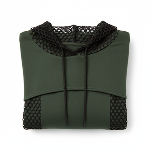 Sudadera con capucha para mujer, sudadera ultracorta con inserciones de malla, sudadera gótica para mujer - Product Image 6