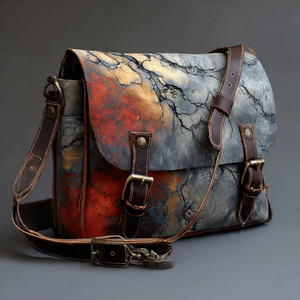 Bolsos de Mensajero de Cuero Genuino Sublimado de Alta Calidad, Bolsos Cruzados Vintage, Bolsos de Mano Grandes para Portátil, Bolsos Hobo con Múltiples Bolsillos - Product Image 2