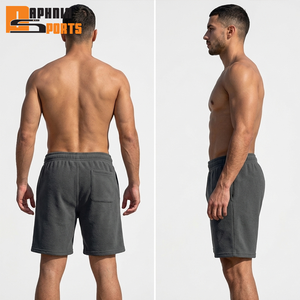Shorts de sport décontractés pour hommes en coton pur 100% avec cordon de serrage et taille mi-haute, personnalisables par le fabricant - Product Image 2