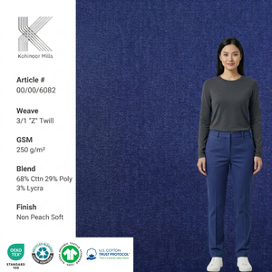 High Stretch Plain Cotton Polyester Lycraa Poplin <b>Fabric</b> Medium Weight Eco-Friendly Breathable Stain Resistant - Product Image 3