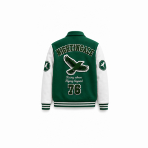 แจ็คเก็ต Letterman แบบ OEM ขายส่ง แจ็คเก็ต Varsity ปักลาย Chenille แจ็คเก็ต Varsity ปักลายปักโลโก้ตามสั่ง ตัวเสื้อทำจากผ้าขนสัตว์ แขนเสื้อทำจากหนัง - Product Image 3