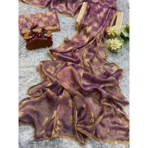 Sari en dentelle Moti de créateur pour les fêtes et les soirées en boîte de nuit - Product Image 3