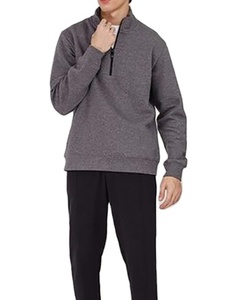 Sudadera personalizada con cierre de cremallera de un cuarto, cuello simulado, de algodón y forro polar para hombre 2025, precio de descuento al por mayor OEM ODM - Product Image 2