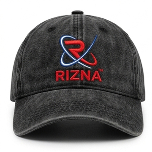 Gorra de Béisbol RIZNA de Mezclilla Twill, 6 Paneles, Ajustable, Unisex, Estilo Casual Vintage, Lavada, con Logotipo Bordado en 3D en el Panel Frontal, Azul, Algodón, Metal - Product Image 2