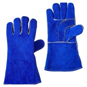 Heavy Duty Reinforced Cowhide Split Leather Safety Gloves <b>Fire</b> and Heat Resistant for Welding Protection <b>Fire</b> Proof Function - Product Image 5