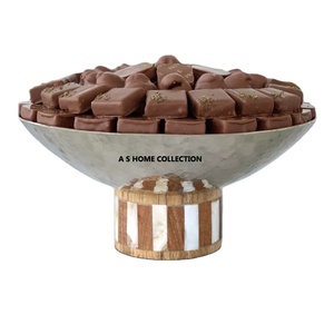 ฐานไม้ฝังกระดูกสแตนเลสทรงกลมสำหรับตกแต่งงานเลี้ยงและงานแต่งงานถ้วยช็อคโกแลตเสริฟ - Product Image 1