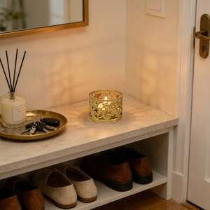 Brass <b>Tea</b> Light Holder With Ornate Design Heat Resistant Home Decoration Candle <b>Stand</b> - Product Image 1