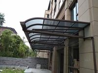Auvent extérieur manuel anti-UV et anti-pluie en aluminium inoxydable avec toit en polycarbonate pour balcon, terrasse et patio
