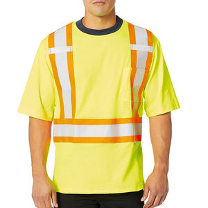 OEM High Quality Custom Made Breathable Water Resistant <b>Hi</b> <b>Vis</b> Reflective Short Sleeve Oversized Work <b>Shirts</b> 100% Cotton Men - Product Image 5