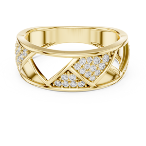THE ROYAL TRIAD LAB GROWN ROUND CUT DIAMOND <b>RING</b> SET IN 18KT YELLOW GOLD <b>FOR</b> WEDDING ENGAGEMENT GIFTING DAILY OFFICE USE <b>FOR</b> <b>MEN</b> - Product Image 4
