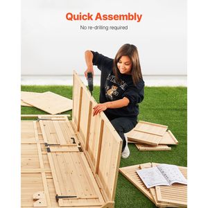 Abri de jardin surdimensionné en bois avec structure en plastique imperméable, toit métallique et portes doubles verrouillables - Product Image 4