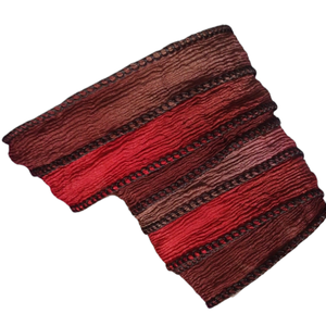 Ruban en Soie de Mûrier 100% Pure, Largeur 1 Pouce, Multicolore avec Bord Doré, Bordure en Soie Texturée Tissée pour la Mode et l'Artisanat - Product Image 4