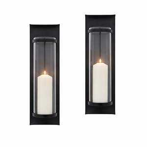 Ensemble de appliques murales en métal noir de qualité supérieure, cadre angulaire élégant, support en verre transparent, fixation sécurisée, éclat contemporain chaleureux - Product Image 5