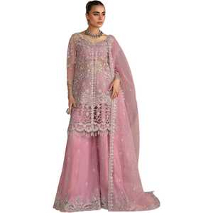 Tenue de soirée moderne pour femmes, robes de soirée, vêtements pakistanais traditionnels en 3 pièces, broderie, design personnalisé - Product Image 1