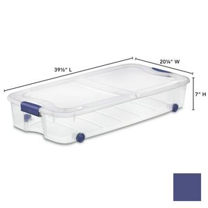 Ultra™66 Qt. Scatola di plastica stadio blu Set di 4-per sotto il letto di stoccaggio - Product Image 4