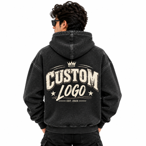 <b>Men's</b> Solid <b>Grey</b> Hoodie French Terry Pullover <b>Sweatshirt</b> with Kangaroo Pocket Casual Long Sleeve Top - Product Image 3